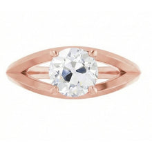 natural round diamond 2ct ring side angle