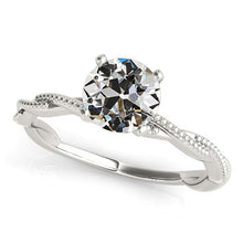 Solitaire Ring Old Mine Cut Real Diamond Twisted Shank 2 Carats Gold