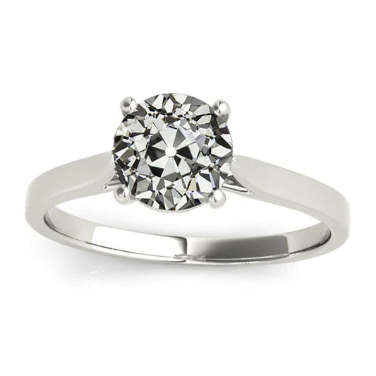 Solitaire Ring Old Miner Real Diamond Jewelry 4 Prong Set 2 Carats