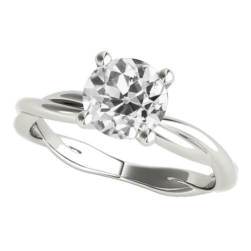 Solitaire Ring Old Miner Real Diamond Prong Twisted Shank 2 Carats