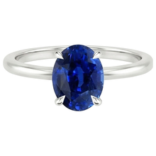natural oval sapphire 2.50ct ring profile view