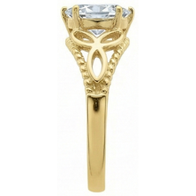 Solitaire Ring Oval Old Cut Natural Earth Mined Diamond Trinity Knot Rope Style 3 Carats