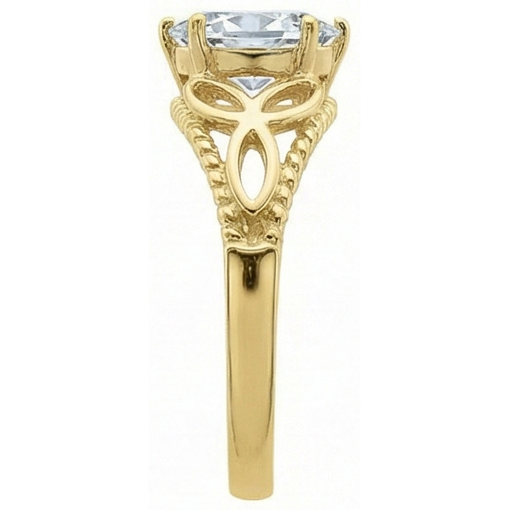 Solitaire Ring Oval Old Cut Natural Earth Mined Diamond Trinity Knot Rope Style 3 Carats