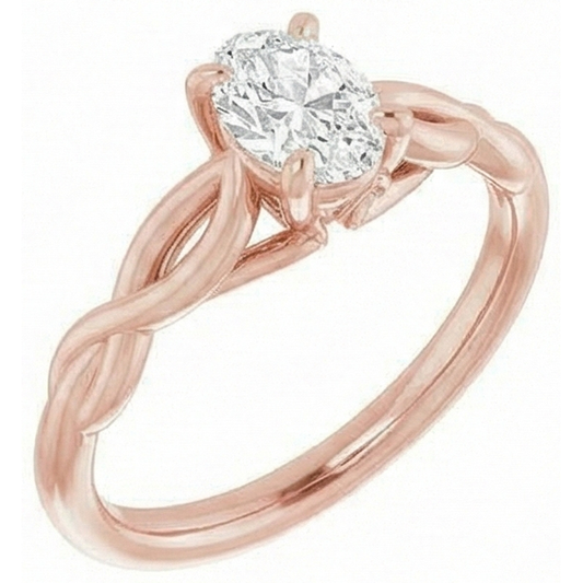 natural oval diamond 2.15ct ring side angle