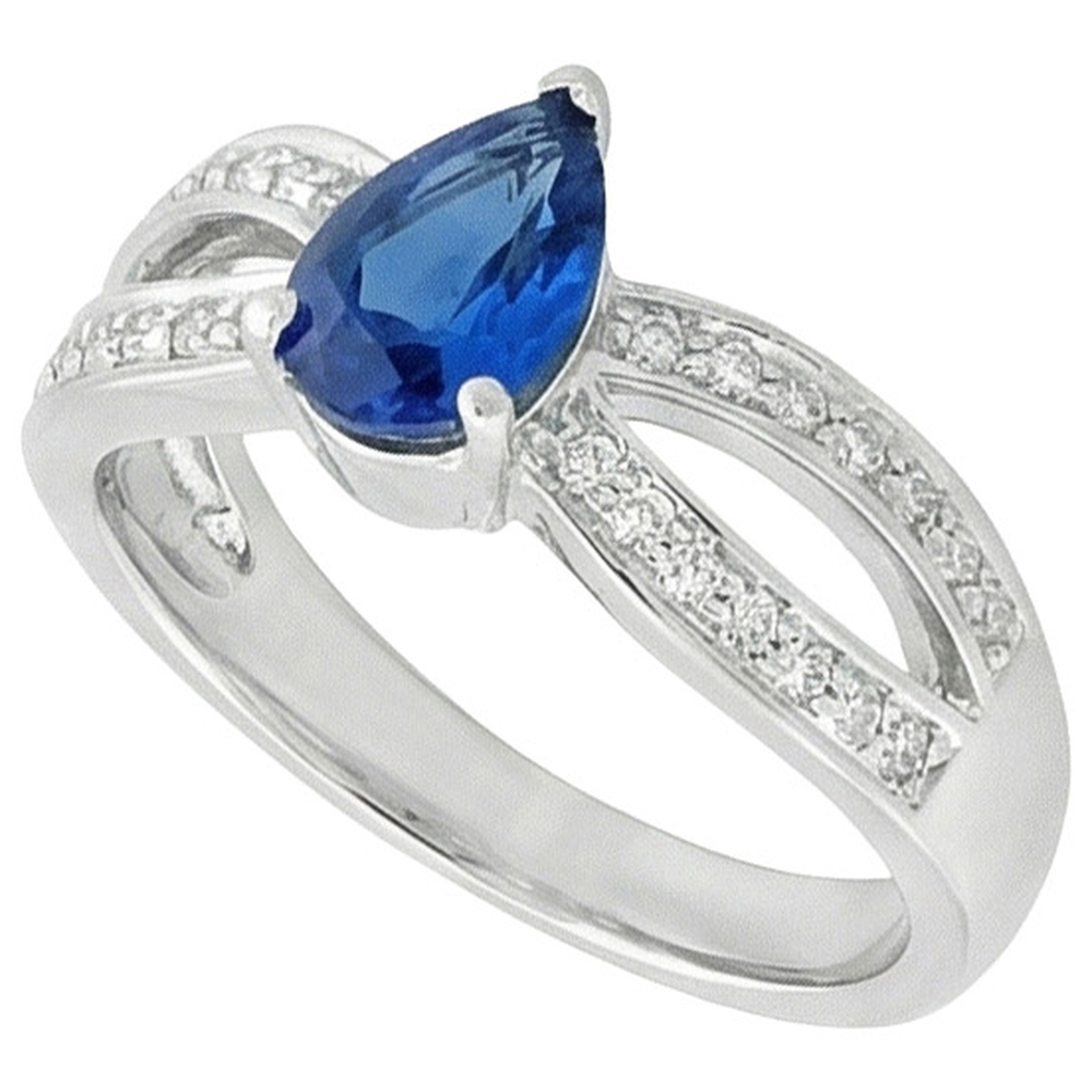 natural round sapphire 3.50ct ring side angle