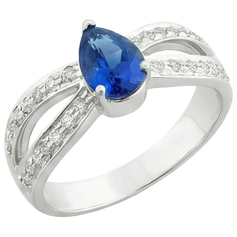 natural round sapphire 3.50ct ring top view