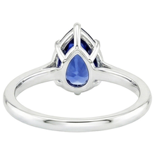natural pear sapphire 2.50ct ring side angle