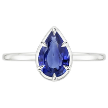 natural pear sapphire 2.50ct ring profile view