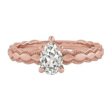 Solitaire Ring Pear Natural Earth Mined DIAMOND ( NOT LAB GROWN ) 1.50 Carats Rose Gold Jewellery