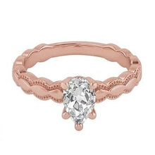 Solitaire Ring Pear Natural Earth Mined DIAMOND ( NOT LAB GROWN ) 1.50 Carats Rose Gold Jewellery