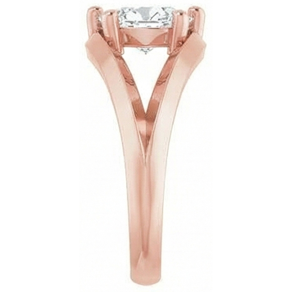 Solitaire Ring Pear Old Cut Genuine Natural Earth Mined Diamond 5 Prong Split Shank 1.50 Carats