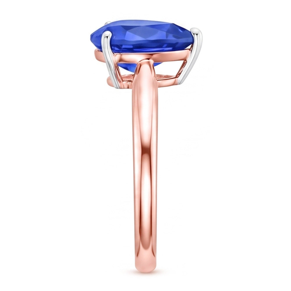 Solitaire Ring Pear Sri Lankan Sapphire 3 Carats
