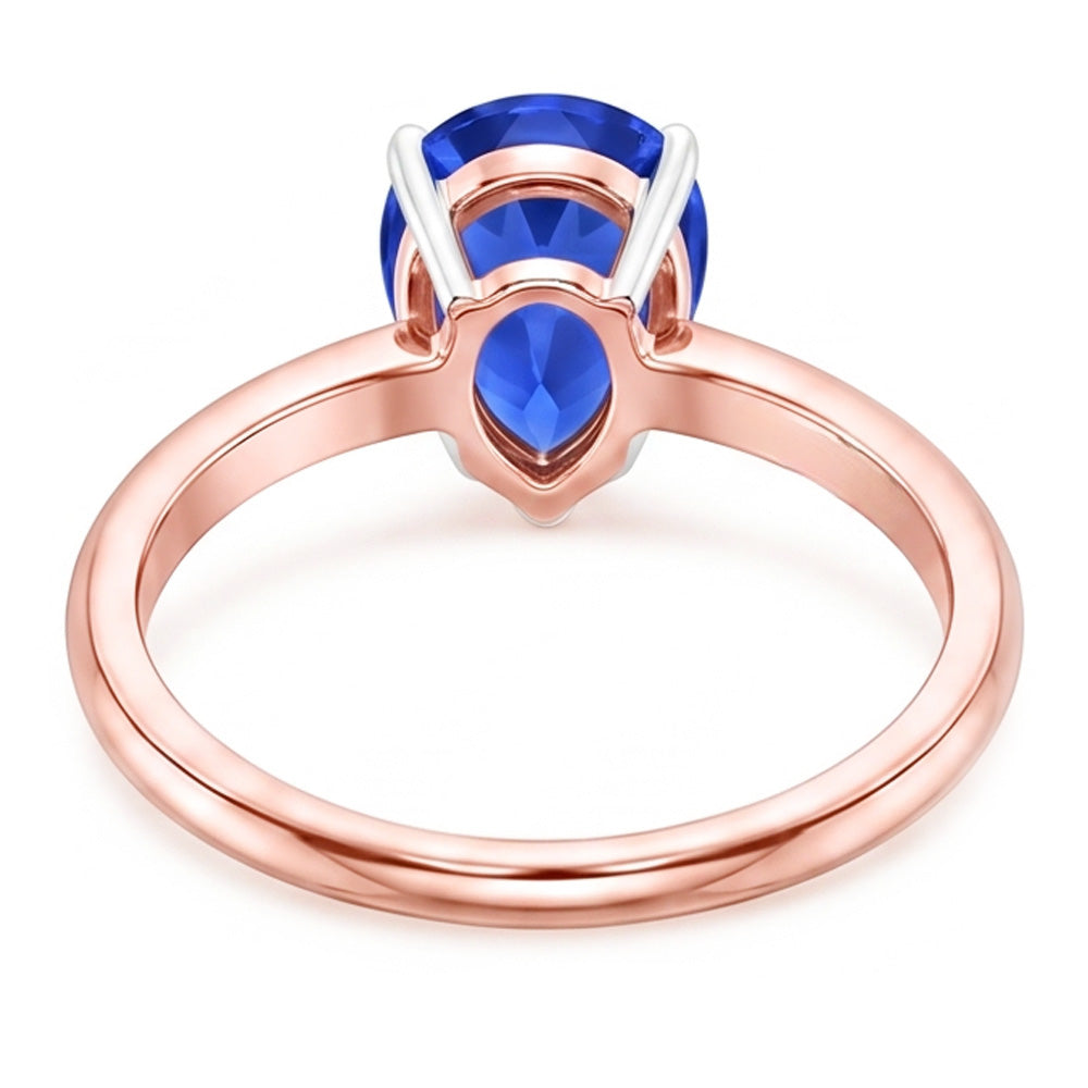 Solitaire Ring Pear Sri Lankan Sapphire 3 Carats
