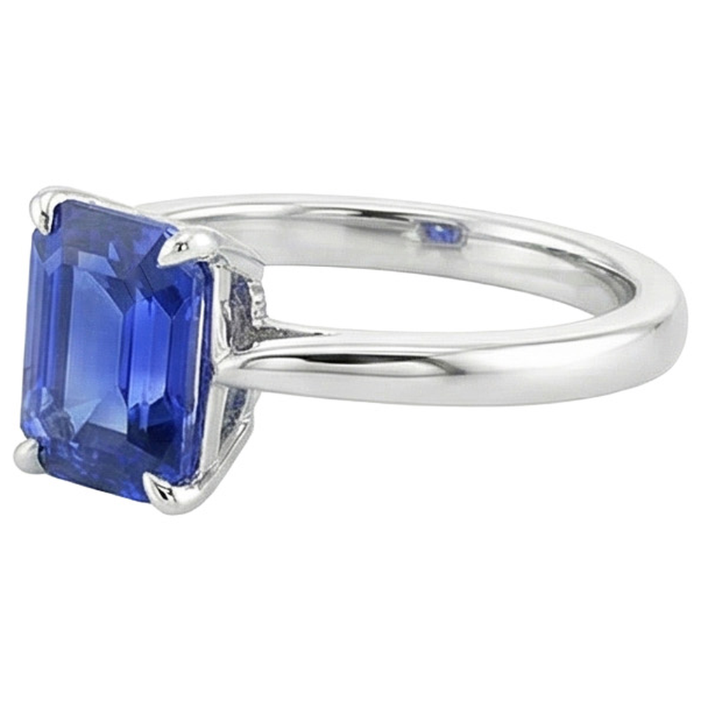 natural emerald sapphire 3ct ring top view