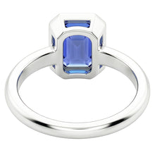 Solitaire Ring Radiant Bezel Set Natural Blue Sapphire 1.50 Carats