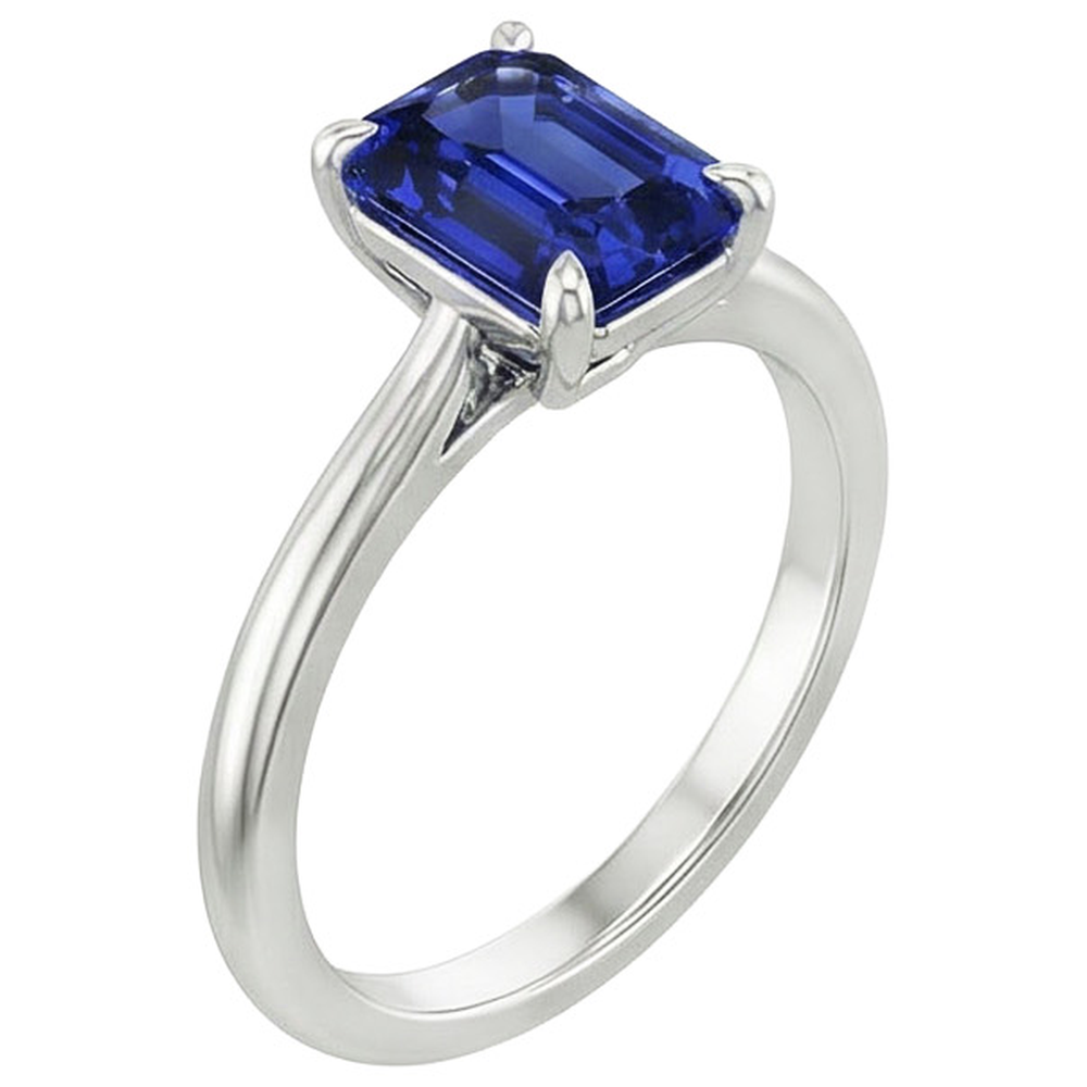 Solitaire Ring Radiant Sri Lankan Sapphire 3 Carats