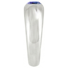 Solitaire Ring Round Ceylon Sapphire Flush Set Thick Shank