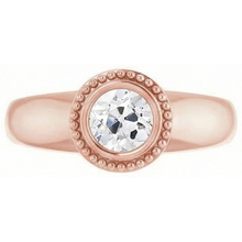 Solitaire Ring Round Old Mine Cut Natural Earth Mined Diamond 2 Carats Bezel Set Jewellery