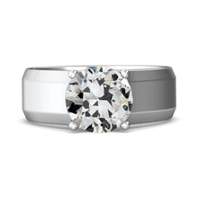 Solitaire Ring Round Old Mine Cut Real Diamond Prong Thick Shank 3 Carats