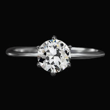 Solitaire Ring Round Old Miner Natural Diamond 6 Prong Set 2.50 Carats