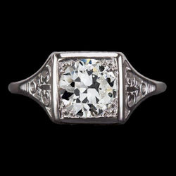 Solitaire Ring Round Old Miner Natural Diamond Vintage Style 2 Carats