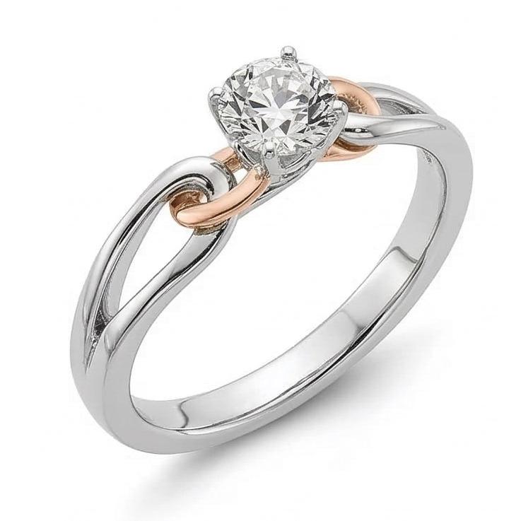 natural round diamond 1ct ring side angle