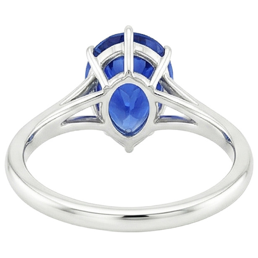 natural pear sapphire 2.50ct ring side angle
