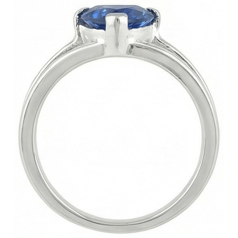 Solitaire Ring Split Shank Trillion Sri Lankan Sapphire 1 Carat
