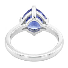 Solitaire Ring Trillion Shaped Prong Set Blue Sapphire 1.50 Carats