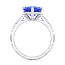 Solitaire Ring Trillion Shaped Prong Set Blue Sapphire 1.50 Carats