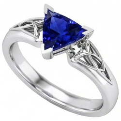 Natural Sapphire Ring 2ct - White Gold 14K