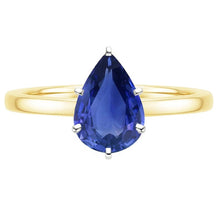 natural pear sapphire 2ct ring side angle