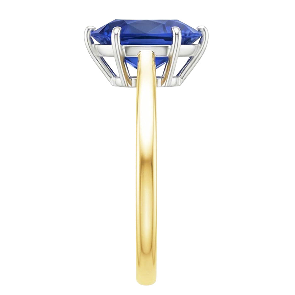 natural pear sapphire 2ct ring top view