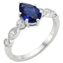 natural round sapphire 3ct ring side angle