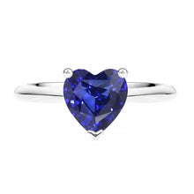 Solitaire Ring White Gold Ceylon Sapphire Heart Shaped 2.50 Carats