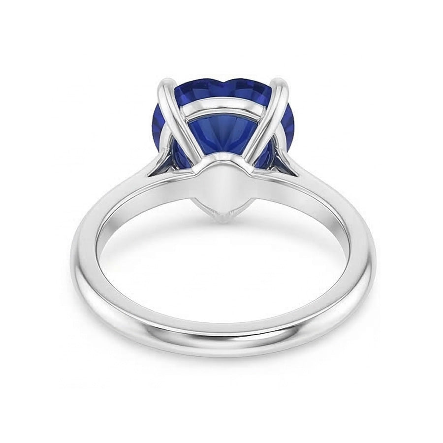 Solitaire Ring White Gold Ceylon Sapphire Heart Shaped 2.50 Carats
