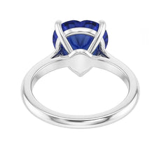 Solitaire Ring White Gold Ceylon Sapphire Heart Shaped 2.50 Carats