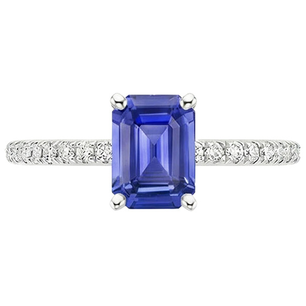 natural emerald sapphire 4ct ring profile view