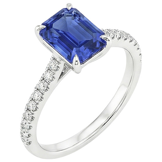 natural emerald sapphire 4ct ring side angle