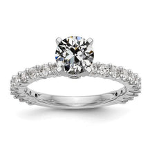 Solitaire Ring With Accents Natural Round Old Mine Cut Diamond 3 Carats