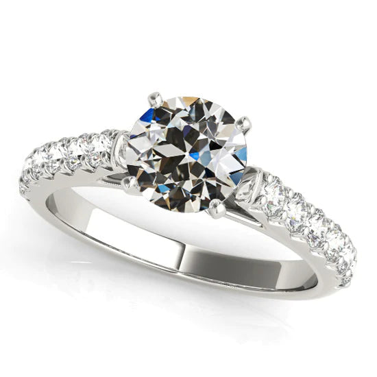 Solitaire Ring With Accents Old Miner Real Diamond Prong Set 4 Carats