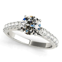 Solitaire Ring With Accents Old Miner Natural Earth Mined Diamond Prong Set 4 Carats