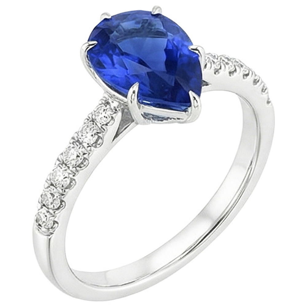 natural round sapphire 5ct ring side angle