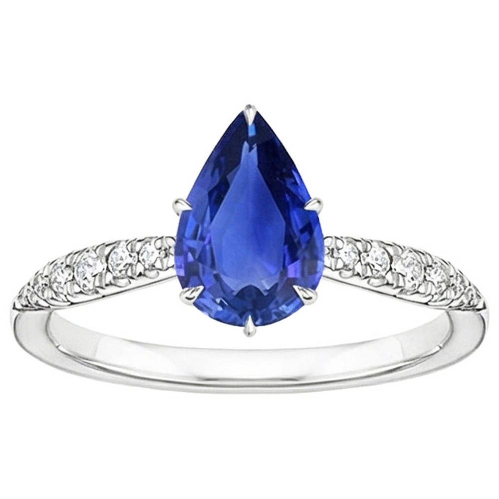 natural round sapphire 5ct ring top view