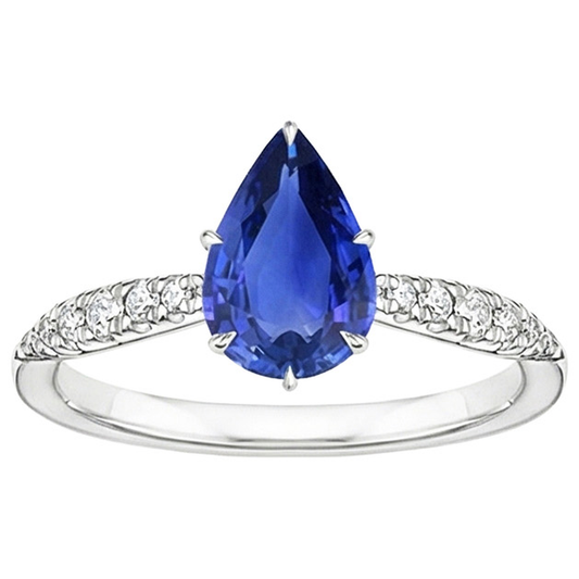natural round sapphire 5ct ring top view