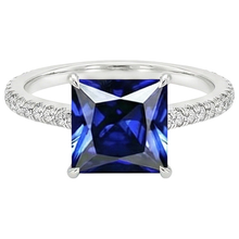 natural round sapphire 6ct ring top view