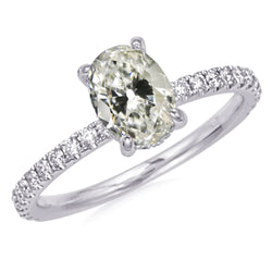 Solitaire Ring With Accents Real Round & Oval Old Miner Diamond 7.50 Carats