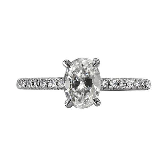 Solitaire Ring With Accents Round & Oval Old Miner Real Diamond 5 Carats