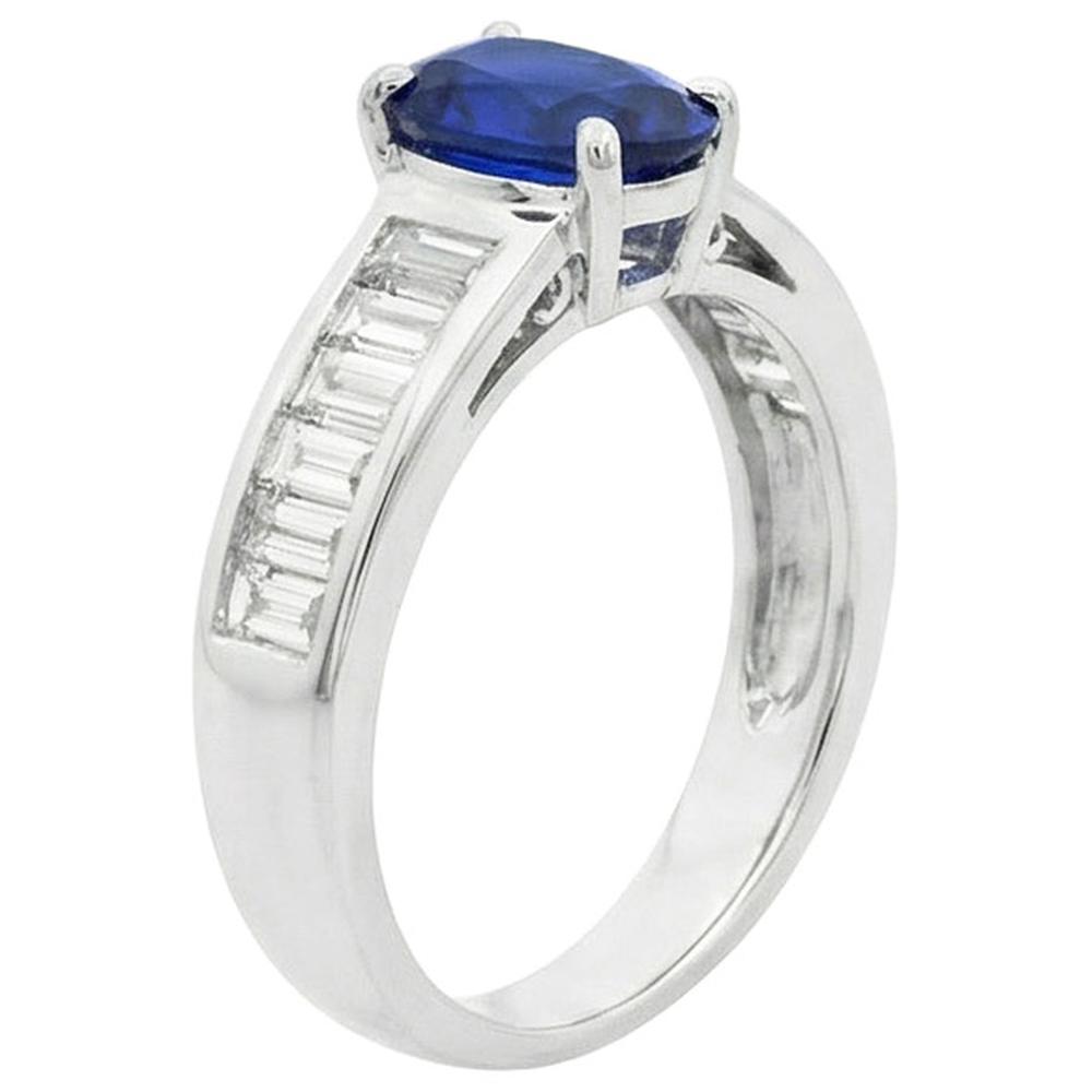natural pear sapphire 3.50ct ring top view