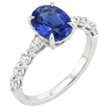 natural round sapphire 4ct ring side angle